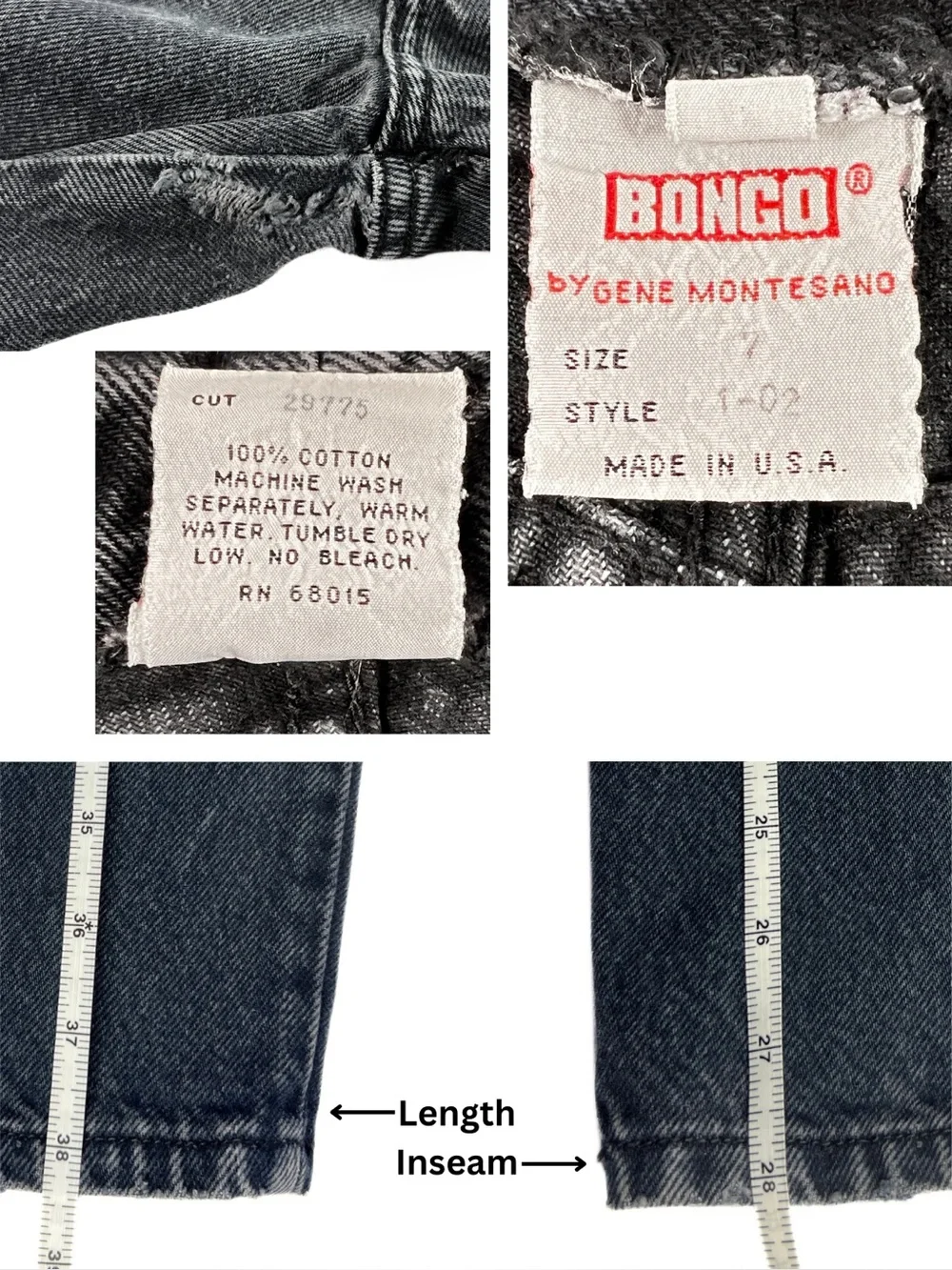 Vintage 90s Bongo Gene Montesano Black High Rise Mom Jeans Womens 7 USA